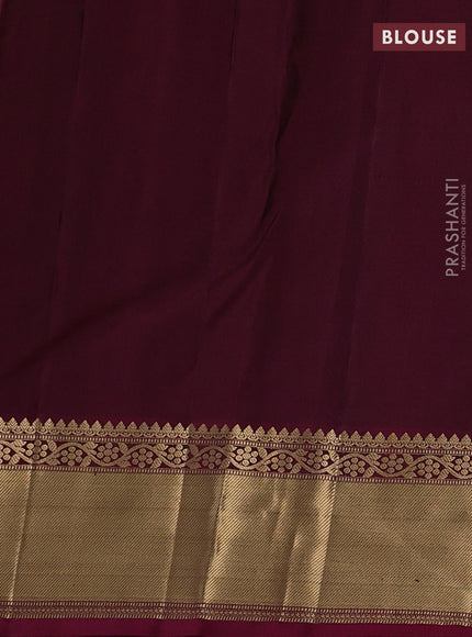 Peacock Green & Magenta Pure Kanchipuram Silk-1000 Butta