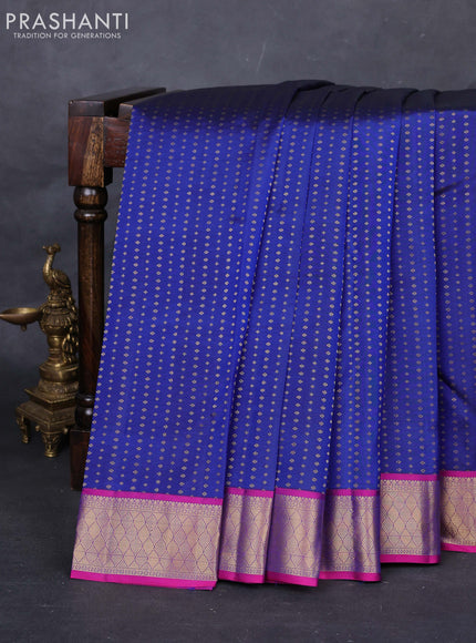Blue & Pink Pure kanchipuram silk-1000 Butta