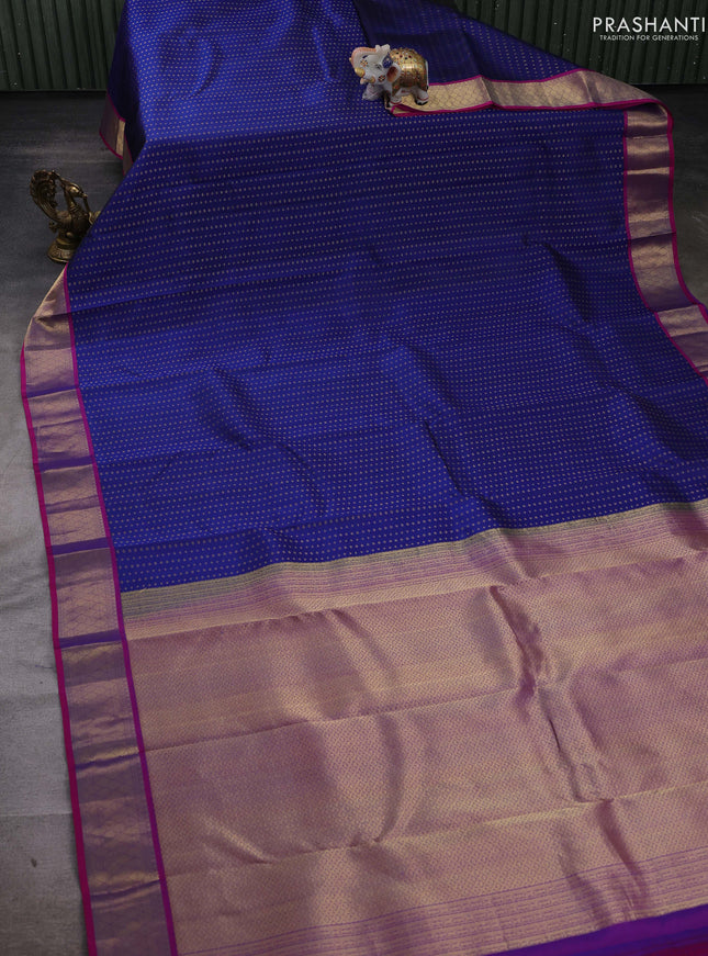 Blue & Pink Pure kanchipuram silk-1000 Butta
