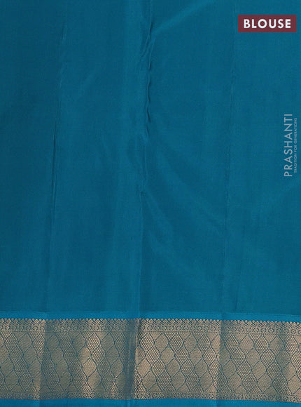 Lime Green & Teal Pure kanchipuram silk -1000 Butta