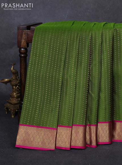Green & Pink Pure kanchipuram silk -1000 Butta