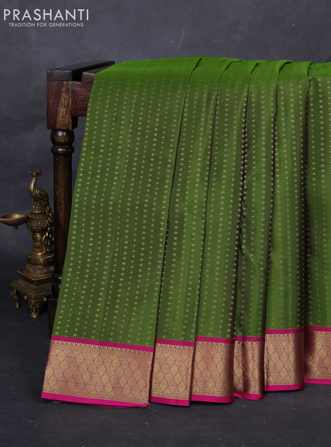 Green & Pink Pure kanchipuram silk -1000 Butta