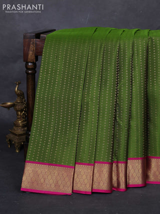 Green & Pink Pure kanchipuram silk -1000 Butta