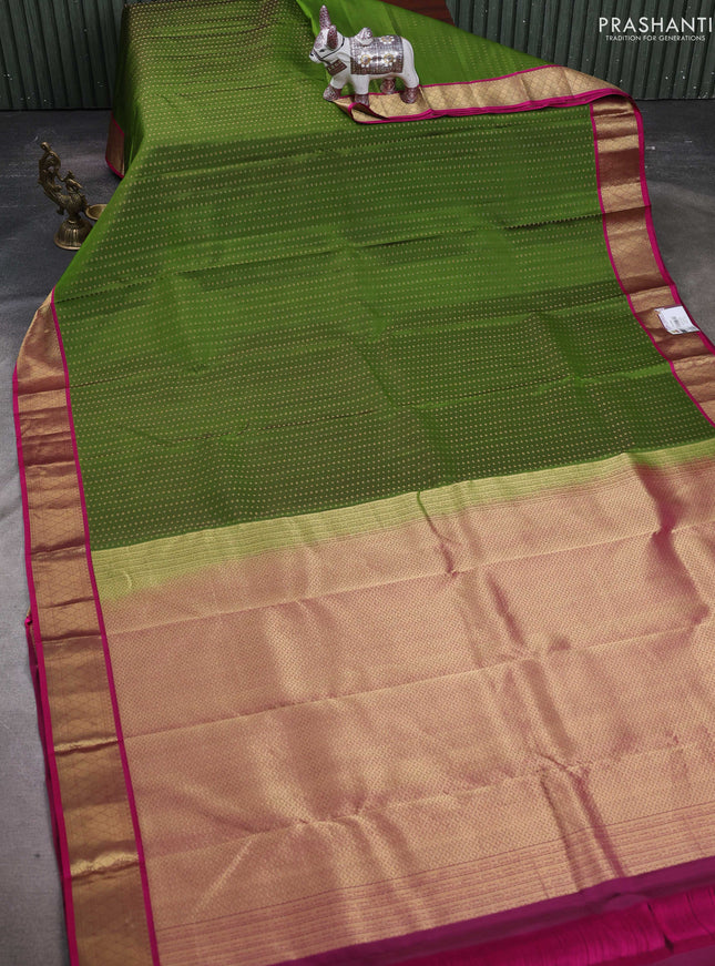 Green & Pink Pure kanchipuram silk -1000 Butta
