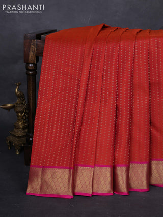 Rust & Pink Pure kanchipuram silk -1000 Butta