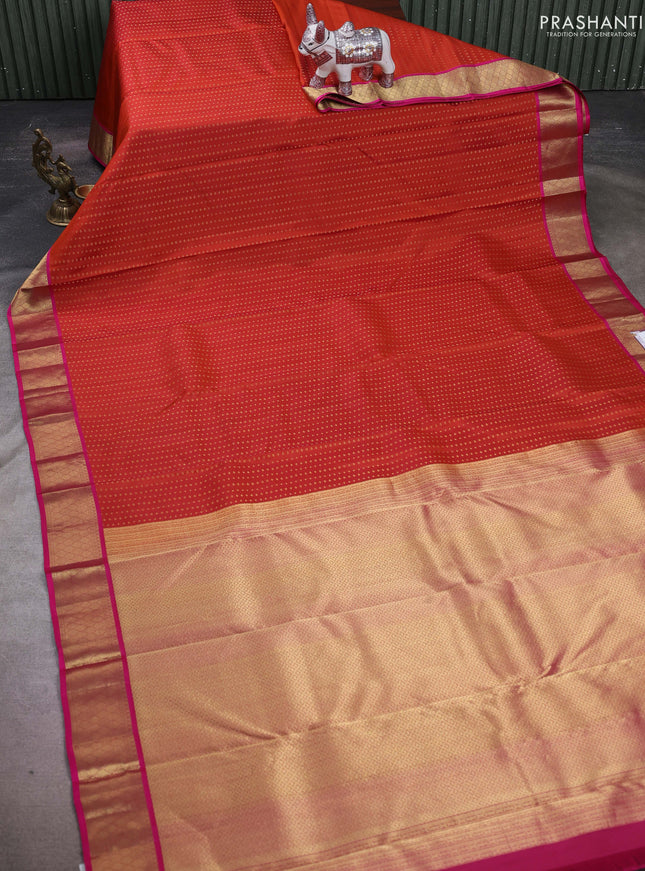 Rust & Pink Pure kanchipuram silk -1000 Butta