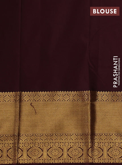 Lime Green & Maroon Semi Kanchipuram Silk - Korvai