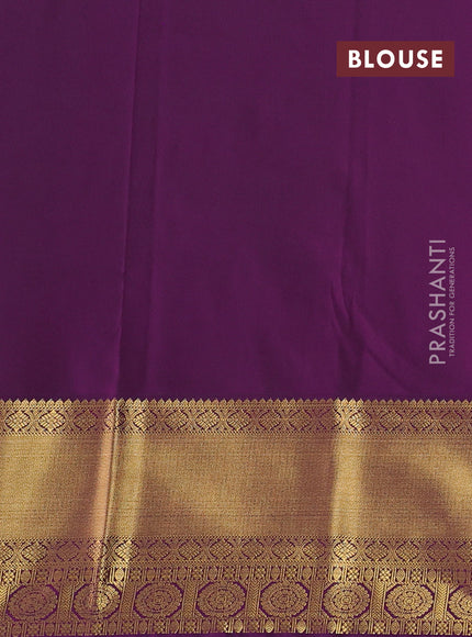 Pastel Pink & Purple Semi Kanchipuram Silk - Korvai