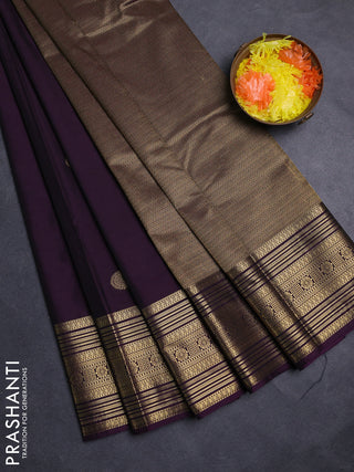 Purple Semi Kanchipuram Silk - Korvai 1Damage