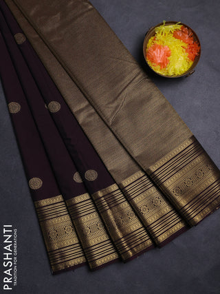 Coffee Brown Semi Kanchipuram Silk - Korvai