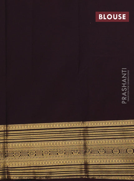 Coffee Brown Semi Kanchipuram Silk - Korvai