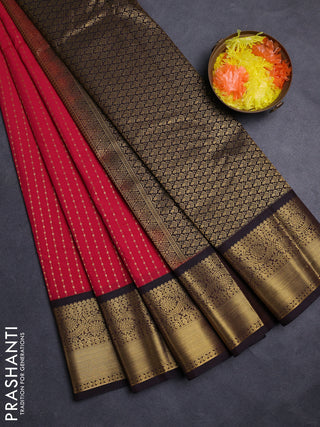 Pink & Coffee Brown Semi Kanchipuram Silk - Korvai