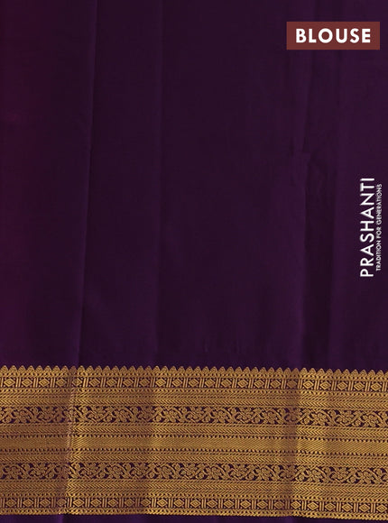 Magenta Pink & Purple Semi Kanchipuram Silk - Korvai