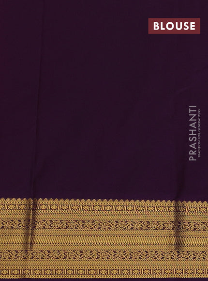 Red & Purple Semi Kanchipuram Silk - Korvai
