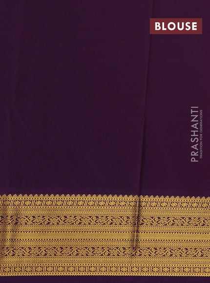 Orange & Purple Semi Kanchipuram Silk - Korvai