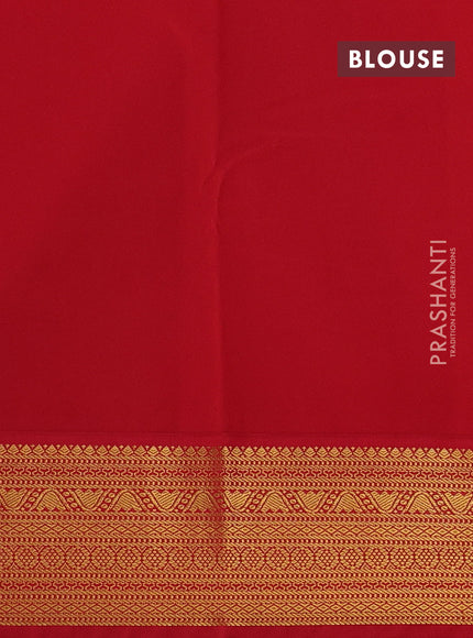 Blue & Red Semi Kanchipuram Silk - Korvai