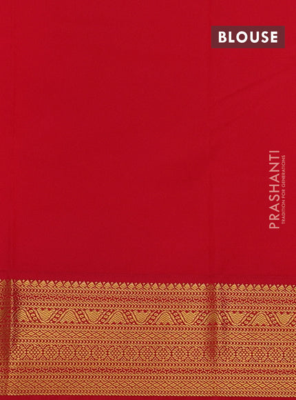 Lotus Pink & Red Semi Kanchipuram Silk - Korvai