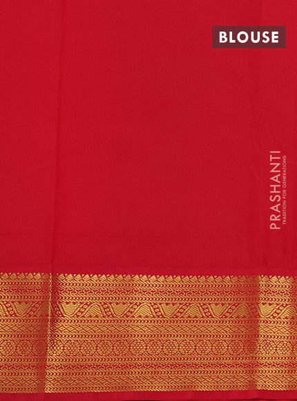 Violet & Red Semi Kanchipuram Silk - Korvai