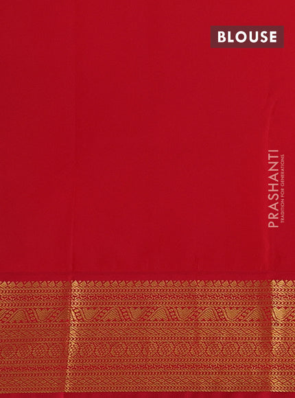Green & Red Semi Kanchipuram Silk - Korvai