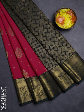 Pink & Green Semi Kanchipuram Silk - Korvai