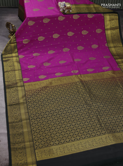 Pink & Green Semi Kanchipuram Silk - Korvai