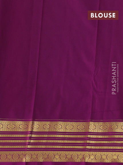 Rust  & Purple Semi Kanchipuram Silk - Korvai