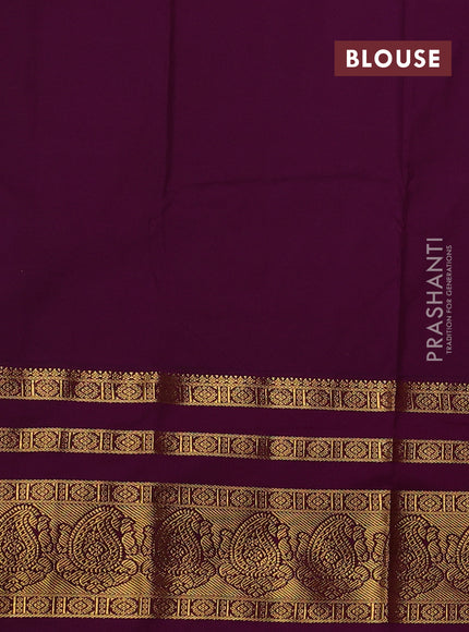 Lavender & Purple Semi Kanchipuram Silk - Korvai