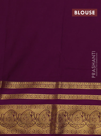 Red & Purple Semi Kanchipuram Silk - Korvai