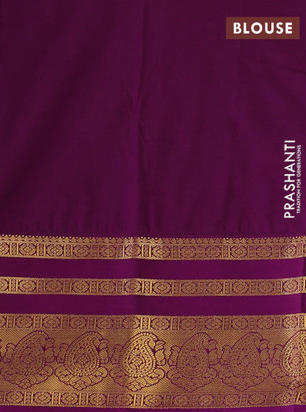 Pastel Pink & Purple Semi Kanchipuram Silk - Korvai
