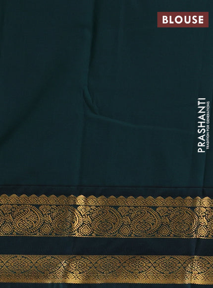 Orange & Green Semi Kanchipuram Silk - Korvai