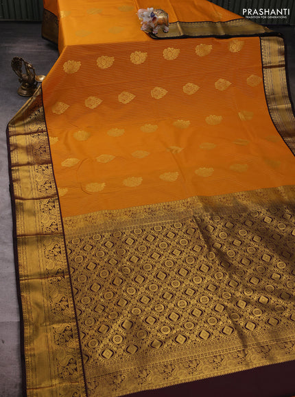 Yellow & Maroon Semi Kanchipuram Silk - Korvai