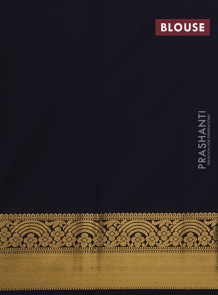 Green & Black Semi Kanchipuram Silk - Korvai