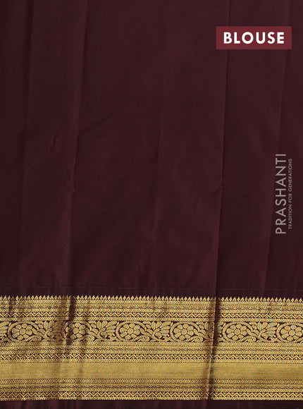 Peach Pink & Maroon Semi Kanchipuram Silk - Korvai
