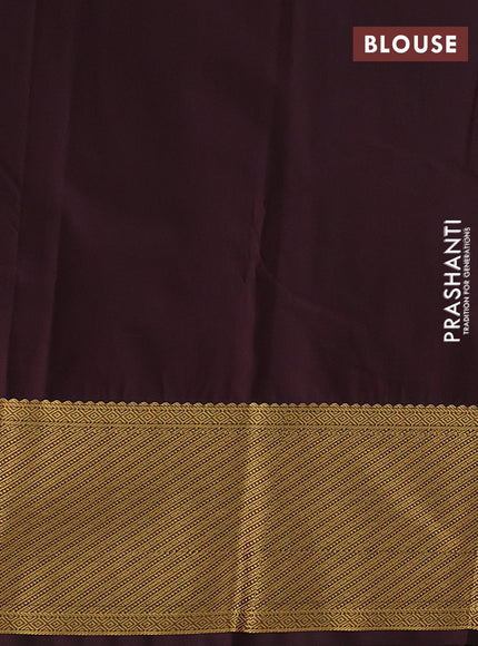 Rust & Coffee Brown Semi Kanchipuram Silk - Korvai