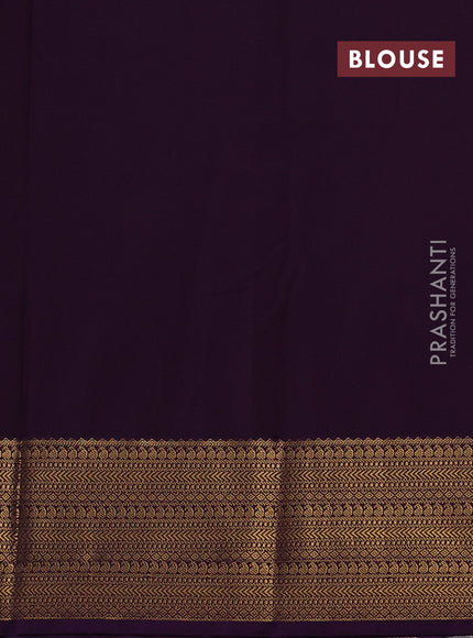 Teal Blue & Purple Semi Kanchipuram Silk - Korvai