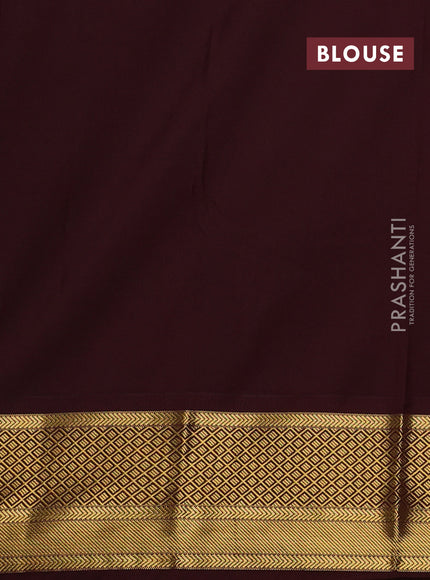 Peach Pink & Maroon Semi Kanchipuram Silk - Korvai