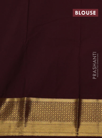 Teal Blue & Maroon Semi Kanchipuram Silk - Korvai