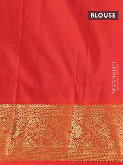 Purple & Orange Semi Kanchipuram Silk - Korvai