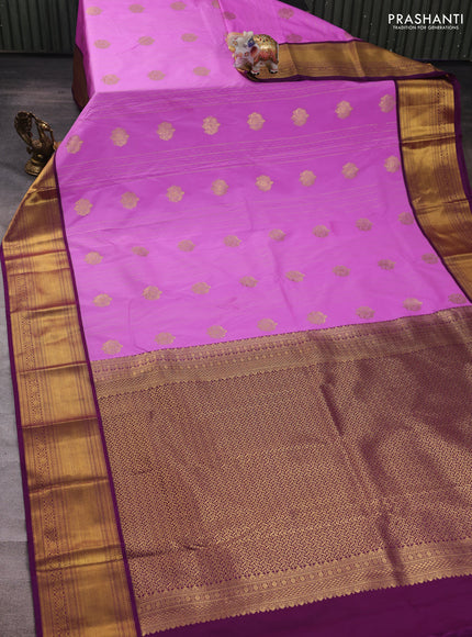 Lavender & Purple Semi Kanchipuram Silk - Korvai