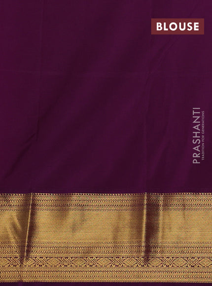 Lavender & Purple Semi Kanchipuram Silk - Korvai