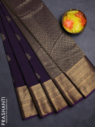 Purple Semi Kanchipuram Silk - Korvai