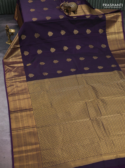 Purple Semi Kanchipuram Silk - Korvai