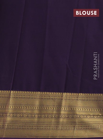 Purple Semi Kanchipuram Silk - Korvai