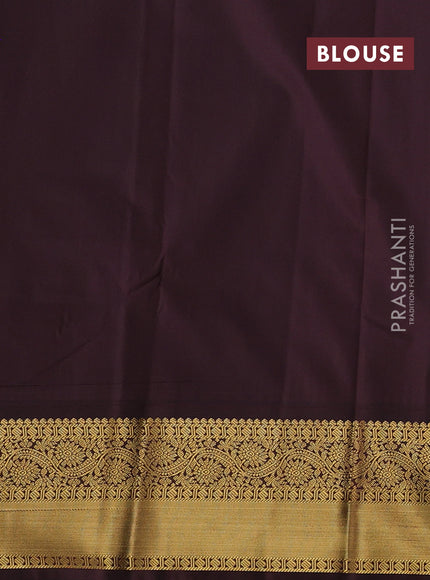 Pink & Coffee Brown Semi Kanchipuram Silk - Korvai