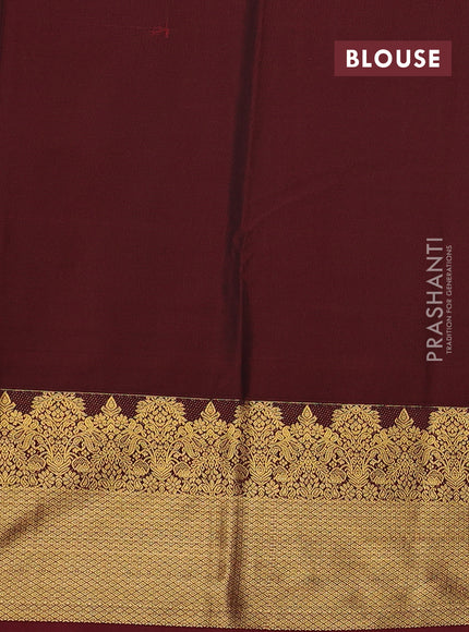 Green & Maroon Semi Kanchipuram Silk - Korvai
