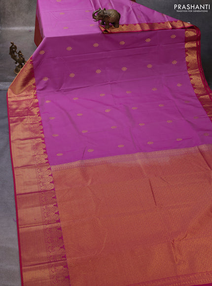 Purple & Pink Semi Kanchipuram Silk - Korvai