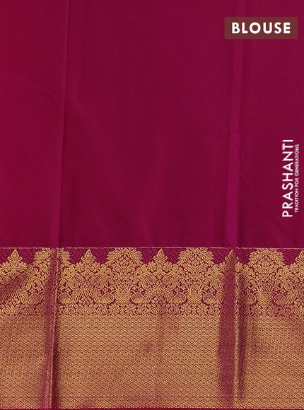Purple & Pink Semi Kanchipuram Silk - Korvai