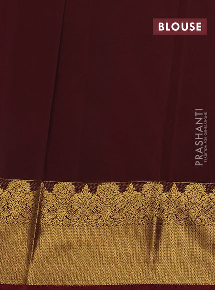 Blue & Maroon Semi Kanchipuram Silk - Korvai