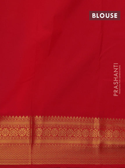 Violet & Red Semi Kanchipuram Silk - Korvai