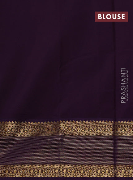 Cream & Violet Semi Kanchipuram Silk - Korvai